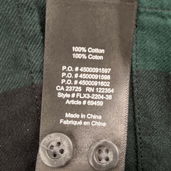 TNA 100% cotton dark green plaid hooded button down - Picture 5 of 5